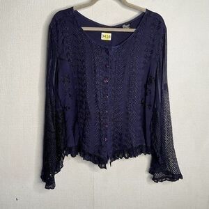 NWOT My Choice‎ Whimsigoth Fairy Renaissance Button Up Blouse Women One Size/S-L